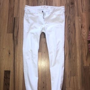 Hollister low rise super skinny white jeans